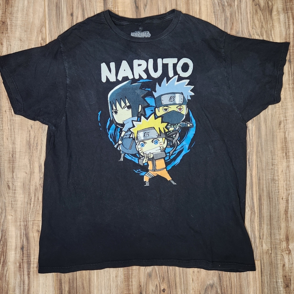 Naruto Shippuden Chibi Black Graphic Tee T-Shirt | Ripple Junction | Size XL